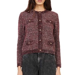 MAJE Mission Metallic & Sequin Cardigan
